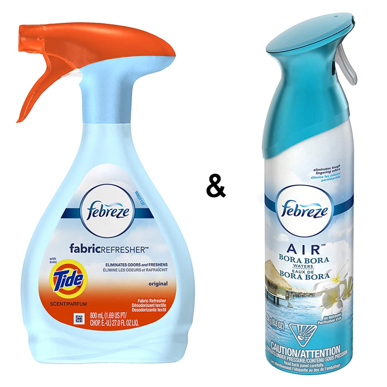 Febreze Fabric Refresher with Tide Original Scent Air Freshener 2.65 Pound by and Air Freshener, Bora Bora Waters, 250 g